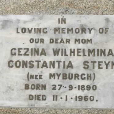 STEYN Gezina Wilhelmina Constantia nee MYBURGH 1890-1960