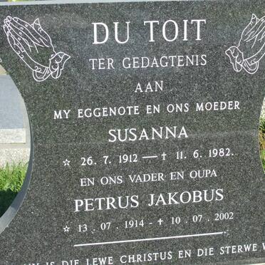 TOIT Petrus Jakobus 1914-2002 &amp; Susanna 1912-1982
