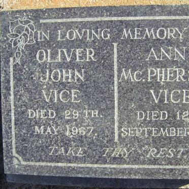 VICE Oliver John -1967 &amp; Anne McPHERSON -1959