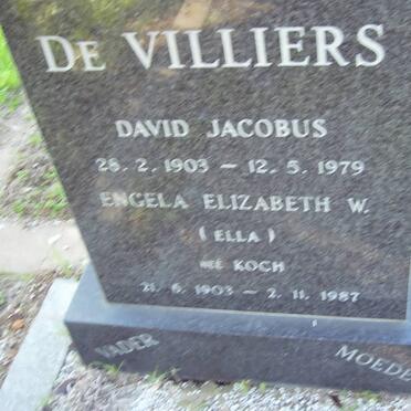 VILLIERS David Jacobus, de 1903-1979 &amp; Engela Elizabeth W. KOSCH 1903-1987