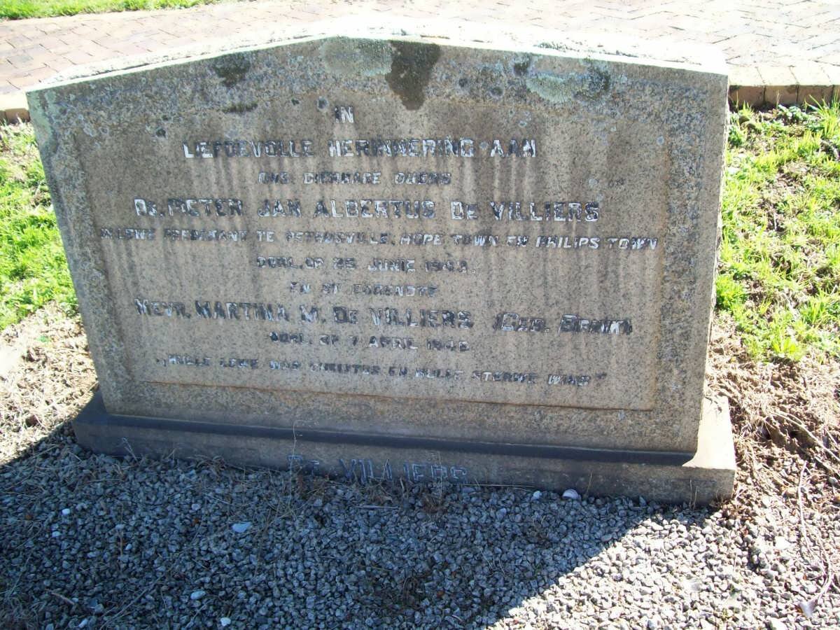 VILLIERS Pieter Jan Albertus, de 19?? &amp; Martha M. BRINK -1946