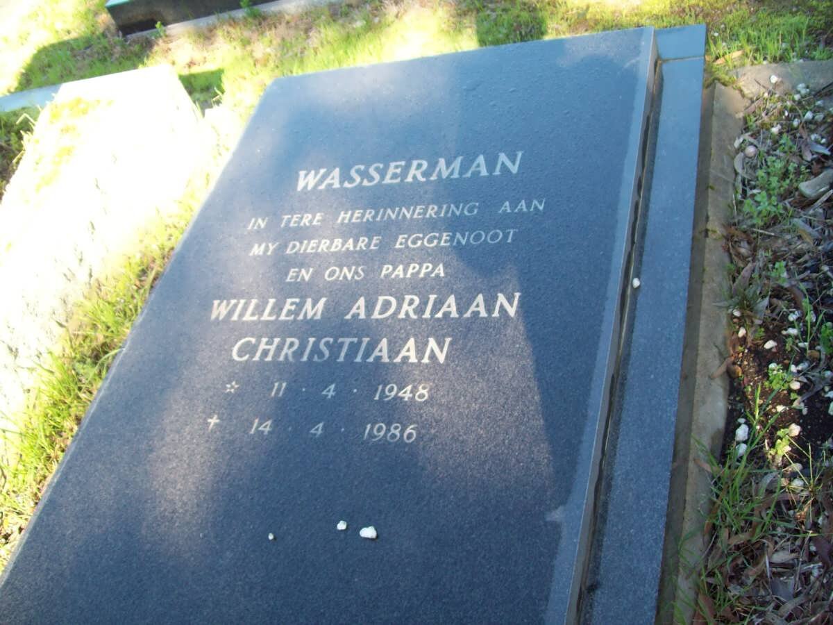 WASSERMAN Willem Adriaan Christiaan 1948-1986