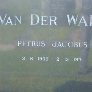 WALT Petrus Jacobus, van der 1909-1971