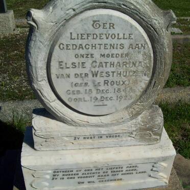 WESTHUIZEN Elsie Catharina, van der nee LE ROUX 1848-1923