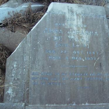 WAAL Anna Johanna, de nee LOUW 1847-1937