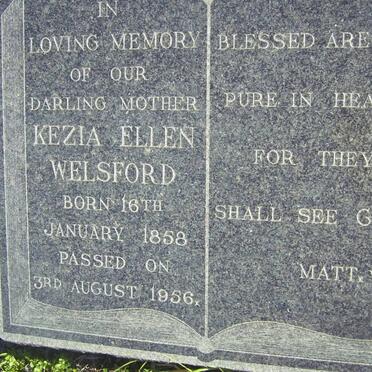 WELSFORD Kezia Ellen 1858-1956