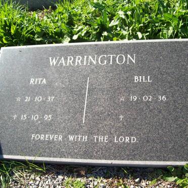 WARRINGTON Bill 1936- &amp; Rita 1937-1995