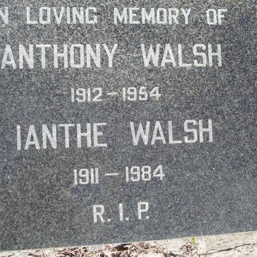 WALSH Anthony 1912-1954 :: WALSH Ianthe 1911-1984