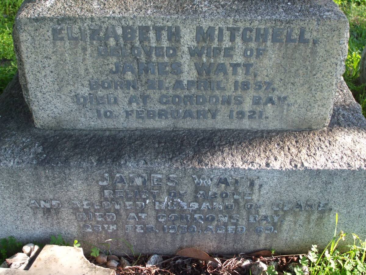 WATT James  -1930 &amp; Elizabeth Mitchell 1857-1921