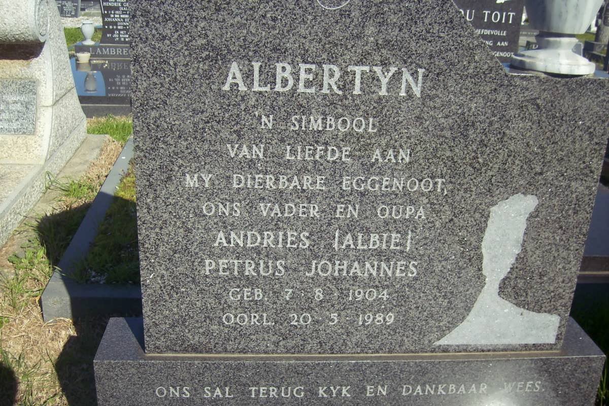 ALBERTYN Andries Petrus Johannes 1904-1989