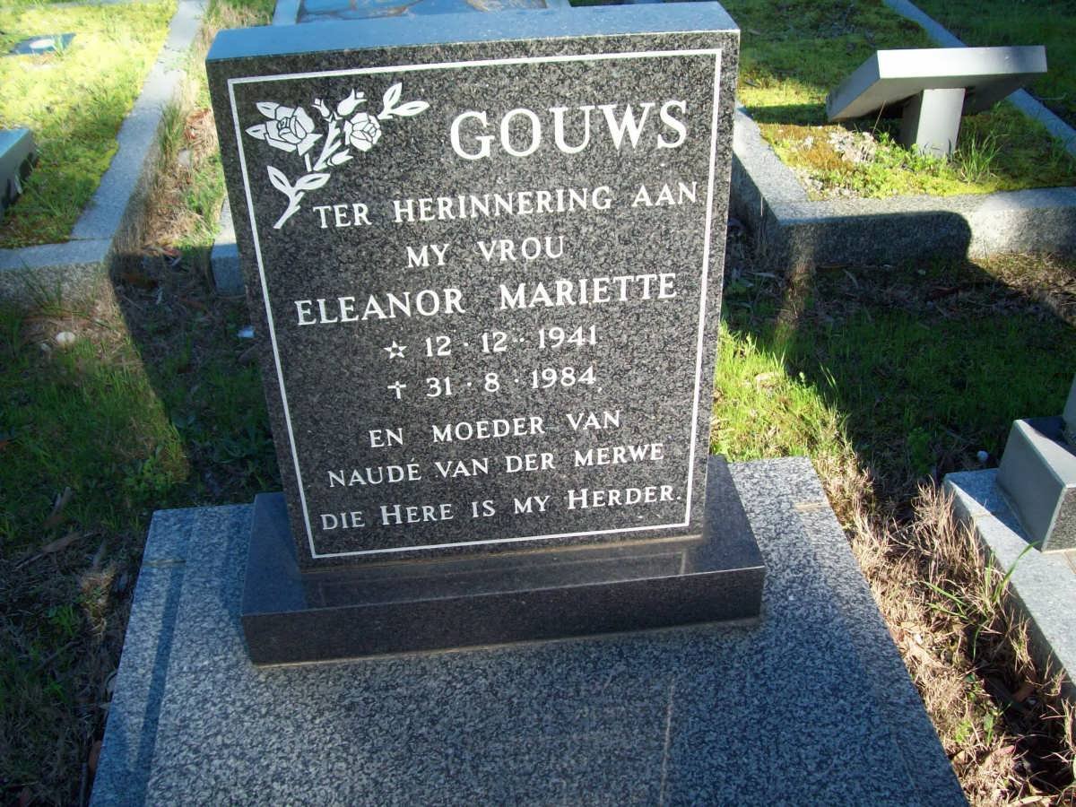 GOUWS Eleanor Mariette 1941-1984