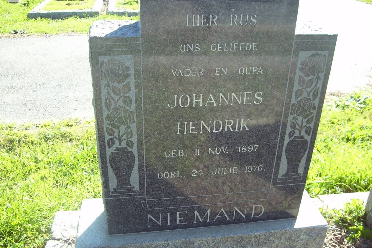 NIEMAND Johannes Hendrik 1897-1976