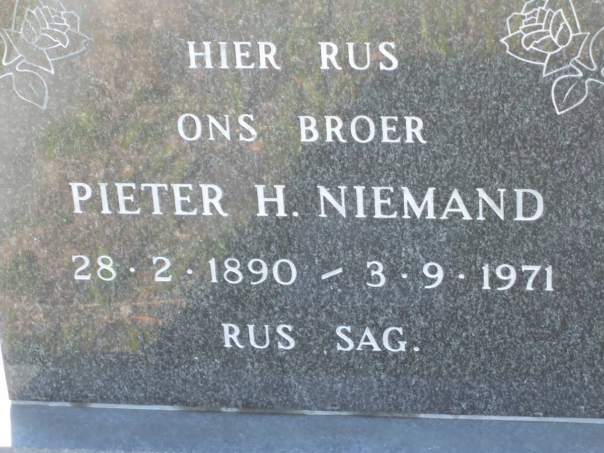 NIEMAND Pieter H. 1890-1971