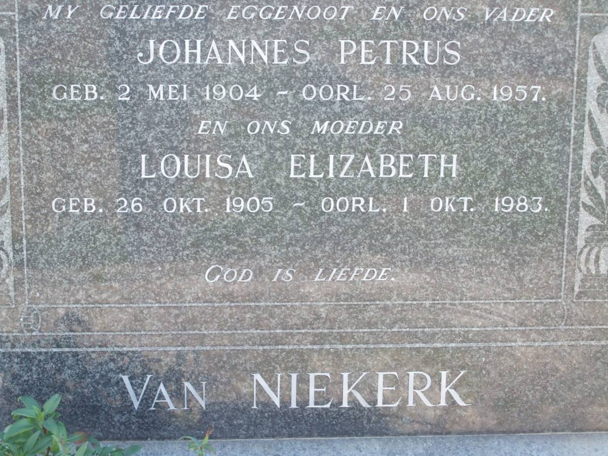 NIEKERK Johannes Petrus, van 1904-1957 &amp; Louisa Elizabeth 1905-1983