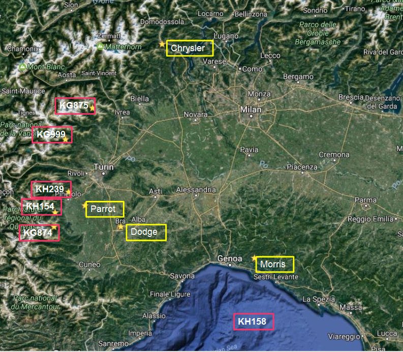 1. Po Valley drop zones and crash sites