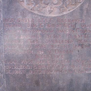 PEDEL Joanna nee SIX -1696 :: PEDEL Jacobus -1695