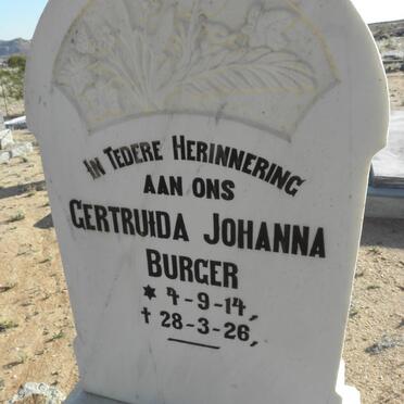 BURGER Gertruida Johanna 1914-1926