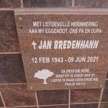 BREDENHANN Jan 1943-2021