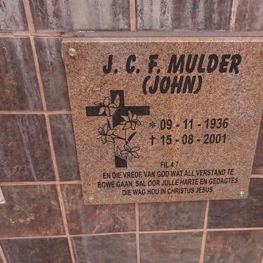 MULDER J.C.F. 1936-2001