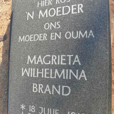 BRAND Magrieta Wilhelmina 1912-1989