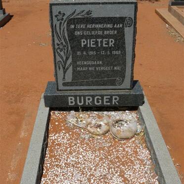 BURGER Pieter 1915-1965