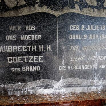 COETZEE Huibrecht H.H. nee BRAND 1877-1946