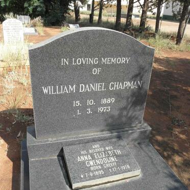 CHAPMAN William Daniel 1889-1973 &amp; Anna Elizabeth Gwendoline GREEFF 1895-1978