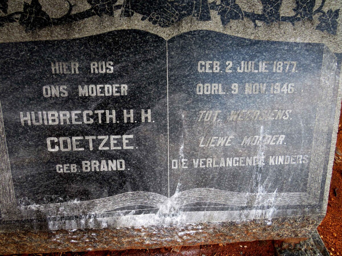COETZEE Huibrecht H.H. nee BRAND 1877-1946