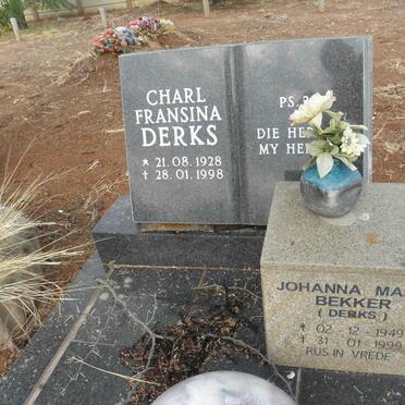 DERKS Charl Fransina 1928-1998 :: BEKKER Johanna Maria nee DERKS 1949-1999