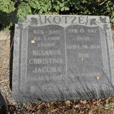 KOTZE Susanna Christina Jacoba 1900-1954