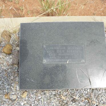 MERWE Cornelia Sophia, van der nee NIEUWOUDT 1927-1997