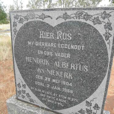 NIEKERK Hendrik Albertus, van 1904-1958