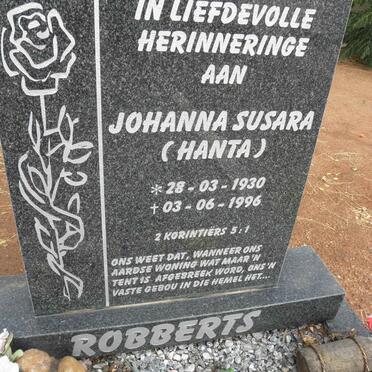 ROBBERTS Johanna Susara 1930-1996