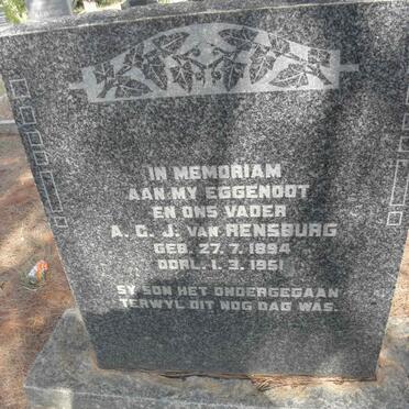 RENSBURG A.C.J., van 1894-1951