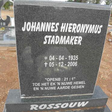 ROSSOUW Johannes Hieronymus Stadmaker 1935-2006