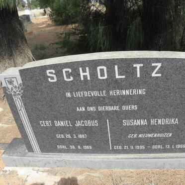 SCHOLTZ Gert Daniel Jacobus 1887-1966 &amp; Susanna Hendrika NIEUWENHUIZEN 1905-1968