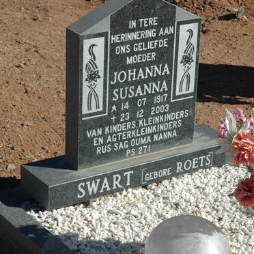 SWART Johanna Susanna nee ROETS 1917-2003