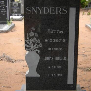 SNYDERS Johan Burger 1933-1973