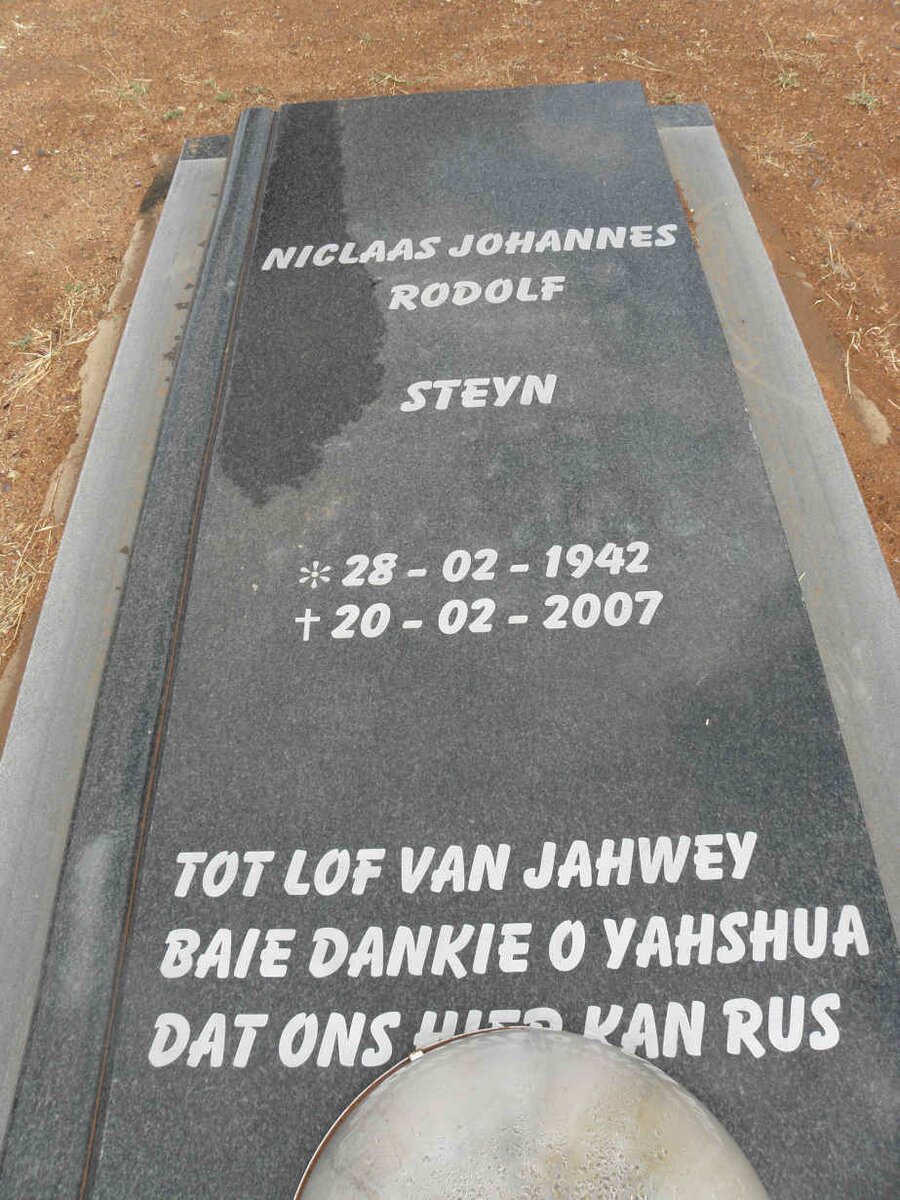 STEYN Niclaas Johannes Rodolf 1942-2007