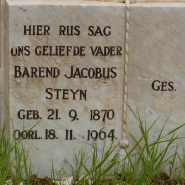 STEYN Barend Jacobus 1870-1964
