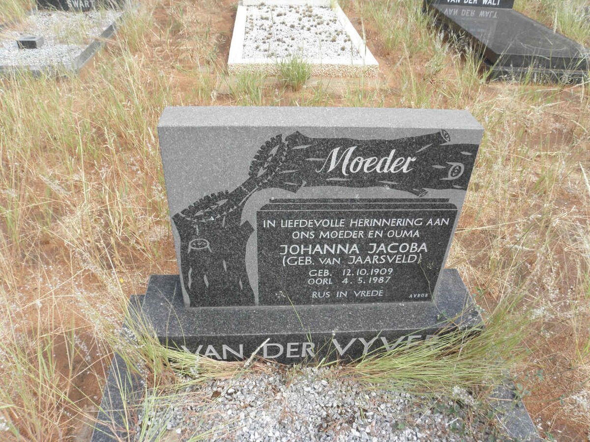 VYVER Johanna Jacoba, van der nee van JAARSVELD 1909-1987