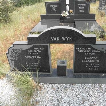 WYK Saunderson, van 1914-2000 &amp; Susanna Elizabeth 1916-1984