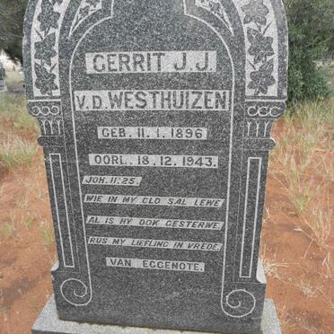 WESTHUIZEN Gerrit J.J., v.d. 1896-1943