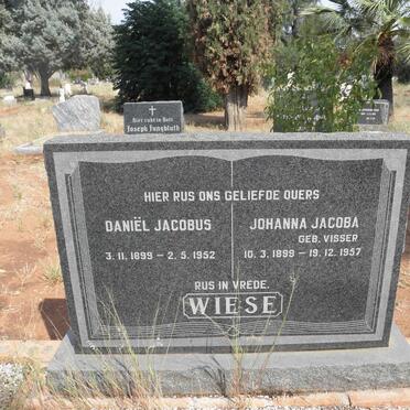 WIESE Daniel Jacobus 1899-1952 &amp; Johanna Jacoba VISSER 1899-1957