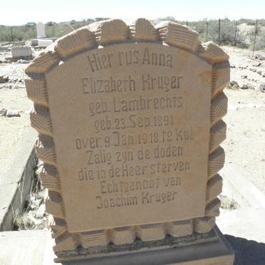 KRUGER Elizabeth nee LAMBRECHTS 1891-1918