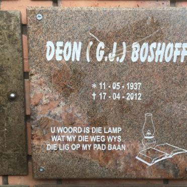BOSHOFF G.J. 1937-2012