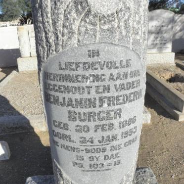 BURGER Benjamin Frederik 1886-1953