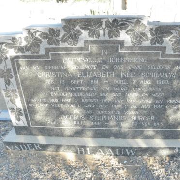 BLAAUW Jacobus Stephanus Burger 1886-1965 &amp; Christina Elizabeth SCHRADER 1891-1960