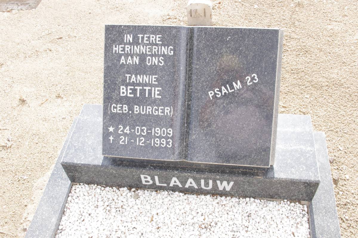 BLAAUW Bettie nee BURGER 1909-1993