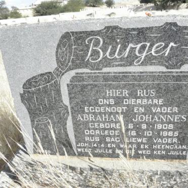 BURGER Abraham Johannes 1908-1965